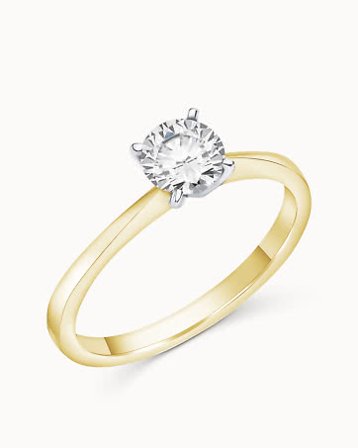 Diamantring Amelia 18K Gult Gull Naturlig Diamant 0.30 Carat - Forlovelsesringer & Gifteringer hos Vanbruun