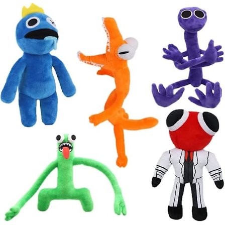 Rainbow Friends -pehmolelu, Rainbow Friends -pehmolelut, Rainbow Friends -lelut, Rainbow Friends Heytea Ight -pehmolelu, 5 kpl