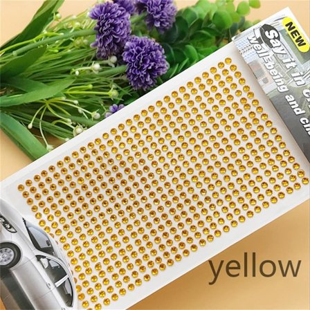 504 st/ark Strassklistermärken Diamant GUL