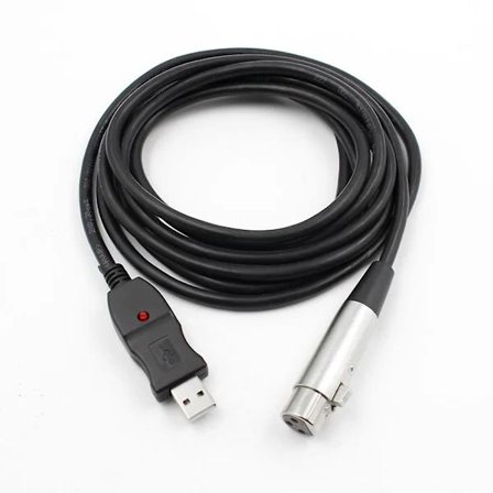 3m USB-hunn til XLR-hunn Mikrofon USB Mic Link Kabel Ny