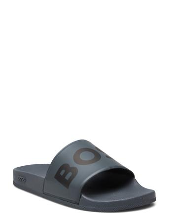 Sean_Slid_Lgpr Shoes Summer Shoes Pool Sliders Grå BOSS*Betinget Tilbud