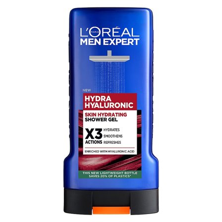 L'Oréal Paris Men Expert Hydra Hyaluronic Shower Gel 300 ml, Mænd, Kropspleje, Bad & Brus