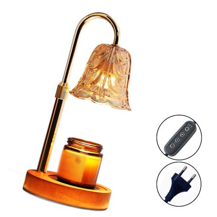 220V Flameless Voksvarmer Lampe Justerbar Lysvarmer Lampe Glasskærm