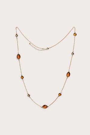 Kappahl | Långt halsband med färgade stenar Guld ONE SIZE | Guld