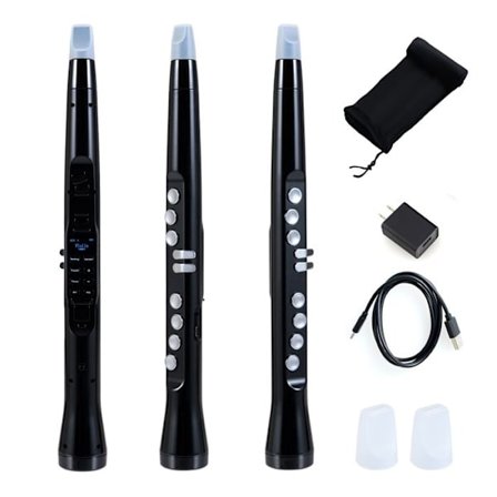 Saxofon Blæseinstrument COSTWAY-APP Bluetooth, MIDI-Hi-Fi-højttaler-2 Silikone Mundstykker-LCD-Skærm-4 Oktaver, 2 Fingerstillinger