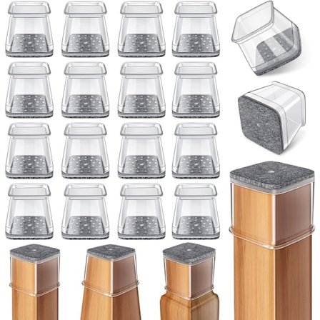 24-osainen tuolin jalan ja lattian suojasarja (koot: 2,8 cm - 3,8 cm)