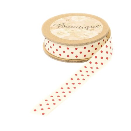 Trend-Tex Dekorationsband, 15 mm, 5 meter, prickig Sytillbehör Röd ONESIZE