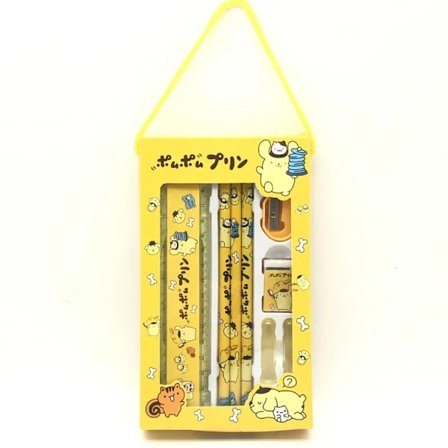 Sanrio Kirjepaperi 2 kpl Set Lyijykynä Kumiviila Viivoitin Kawaii Melodi Kuromi Kanelrulla Oppilas Maalaustarvikkeet Lapset S