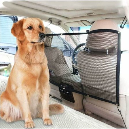 Bærbar beskyttende bilnett for kjæledyr, skillevegg for hund og katt med kroker A