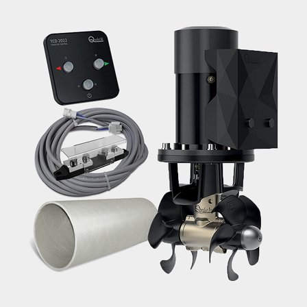 Boegschroefset Quick BTQ 185-85 DP, 12 V, 4.3 kW, 85 KgF, tunnelmontage, 2 schroeven, met tunnel + bedieningspaneel & kabel + zekering & 