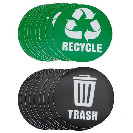 18 st Miljövänliga Återvinnings Dekaler Självhäftande Vattentäta Soptunne Dekorationer