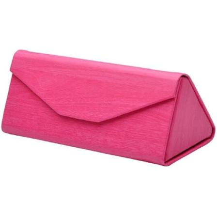 Solbrilleglass Hard Carry Beskyttende Etui Foldbar Trekant Brilleglass Etui Lesebriller Skall Lomme med Klut, Magnet Lukking (Rose Rød)