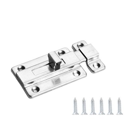 Rustfrit dørgreb i rustfrit stål - Overflademonteret skydelås - Indendørs og udendørs brug - Sølv - 2/3/4 tommer