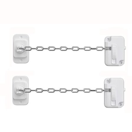 2 kpl itseliimautuvaa ikkunalukkoa ketjulla, kulutusta kestävä poraamaton turvalukko kotikäyttöön