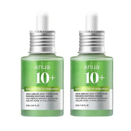 Anua Azelaic Acid 10 Hyaluron Rødmedæmpende Serum, Ansigts Serum til Problemhud & Sensitiv Hud 2 stk