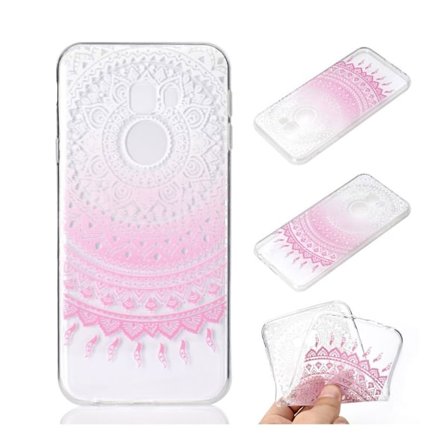 Samsung Galaxy J4 Plus (2018) pehmeä silikooni muovinen suojakuori kuviolla - Pinkki Mandala