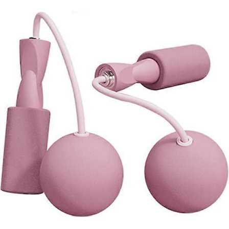 Hoppetau, trådløst hoppetau for trening, justerbare vektede trådløse hoppetau for menn kvinner barn, rosa