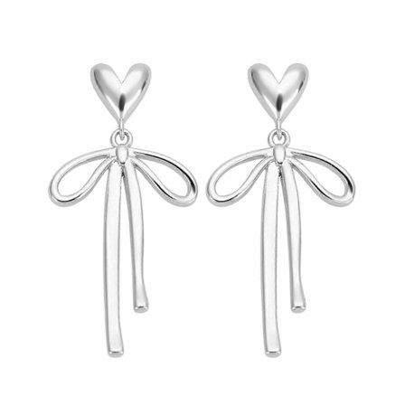 Ørestikker med sløjfe, ørestikker, statement-øreringe, hjerte-øresmykker, vandtætte øreringe, velegnet til hverdagsbrug