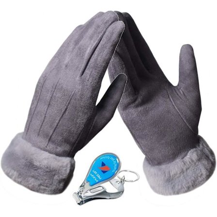 Vintervarme Touchscreen Handsker til Kvinder - Fleeceforet, Vindtætte, Bløde Svedeskindshandsker til Kørsel, Løbetur, Ski, Cykling, Camping osv.