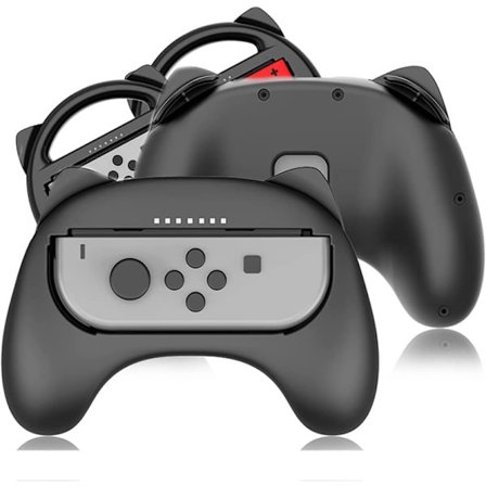 8-i-1 Switch Joycon-tillbehörsuppsättning, 2 Switch-ratt med 4 joystick-hattar,