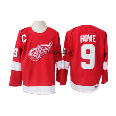 Kirjailtu jääkiekkopaita – Vintage-tyylinen treenipaita *XL/52* Red Wings 9-1