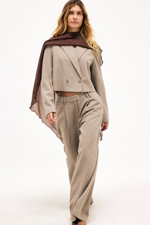 NA-KD Mid Waist Wide Leg Pants - Vide bukser - Brun - EU 42