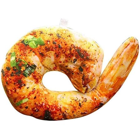 Räka formad plyschleksak kudde, 3D simulering mat räka nackkudde