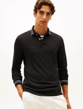 Tommy Hilfiger Ls Chest Embro Reg Polo - Black - S