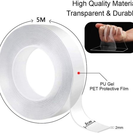 Vaskbar, ikke-merkende tape, dobbeltsidig nanotape