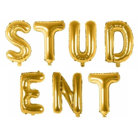 Enorma Bokstavsballonger Student Guld 80cm Höga guld