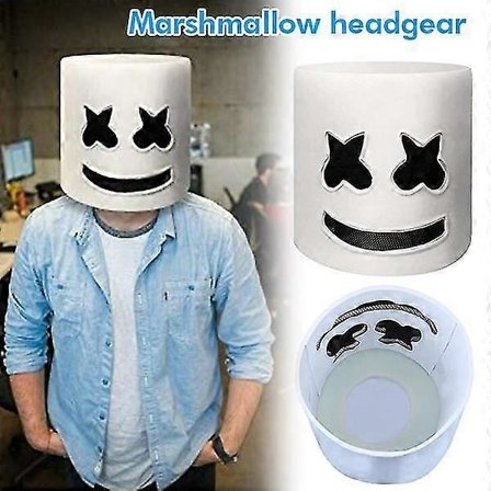 Marshmellow Hodeplagg Full Face Hode Halloween Maskerade Cosplay Kostyme for Menn Kvinner Barn