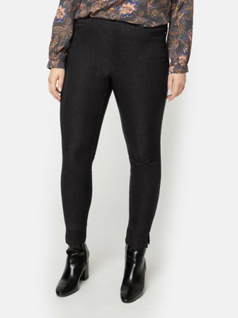 CISO - Sofia 7/8 Bukser - Sort - Curvy Slim Fit / Elastik i Taljen