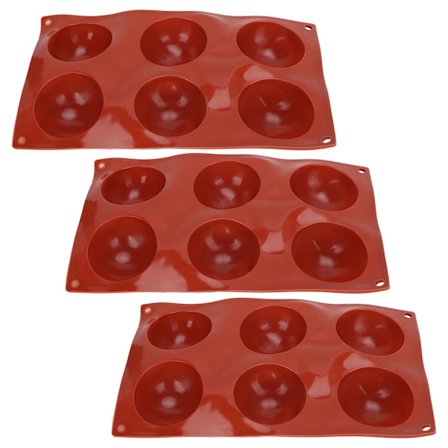 3 st semi-sfäriska silikonformar DIY bakning gör varm chokladkaka dessert gelékupol mousse L6 semi-sfär 58085