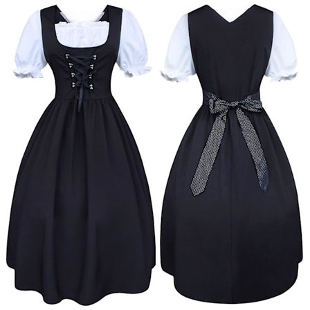 Oktoberfestdrakt for kvinner Bayersk ølflicke Drindl Tavern Maid Dress New V
