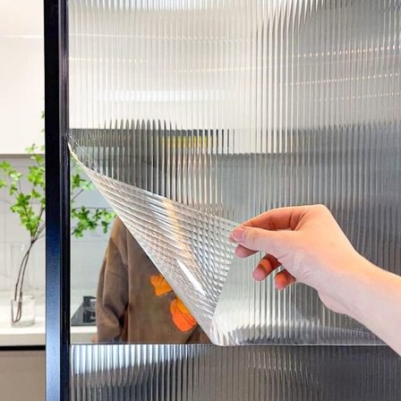 ING Stribet vinduesfilm - selvklæbende isoleringsfilm - lodrette striber - 45x200cm