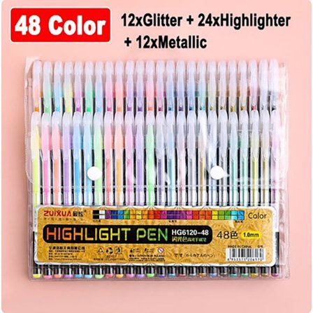 Highlighter Gel Pen Färgad Neutral Pen 48 FÄRGER 48 FÄRGER