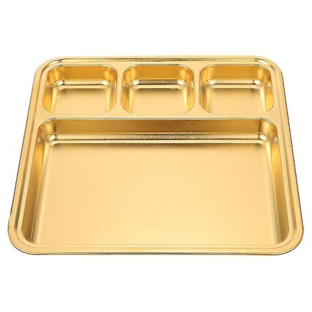 Rustfrit Stål Tallerken Husholdnings Opdelt Tallerken Frugt Tallerken Morgenmad Tallerken