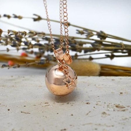 Fin kedja MADE IN FRANCE för graviditet bola halsband eller långt halsband - äkta 18 karat Rose Gold pläterad 1 micron - 114cm - 1mm