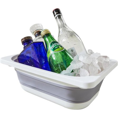 Sammenklappelig Opbevaringskasse, Foldbar Vaskebalje & Opvaskebalje – Pladsbesparende Vask til Køkken, Camping, Rejser & Hjemmeartikler (Lille, Gr)