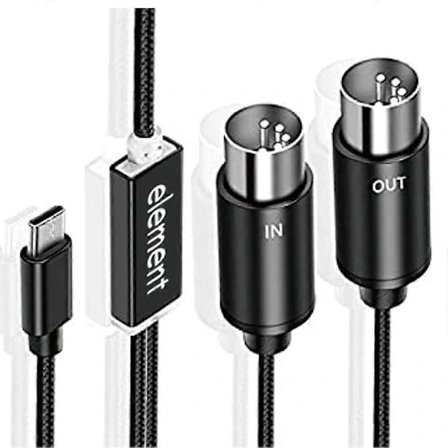 MIDI till USB C Typ C-kabel USB MIDI-omvandlare med indikatorlampa för elektronisk dator