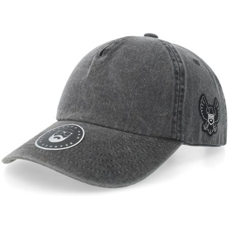 Bearded Man - Svart unconstructed Keps - Bm Eagle Vintage Washed Black A-frame Dad Cap @ Hatstore