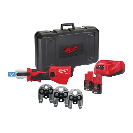 Milwaukee M12 One HPT-202C GM-SET Pressverktøy med batterier og lader, VVS-utstyr