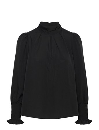 French Connection Crepe Light High Nk L.s Top - Black - S