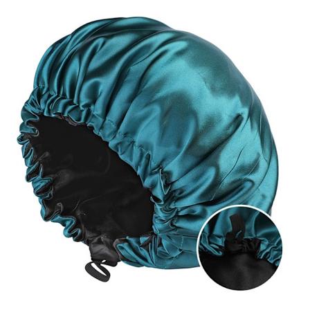 Naisten satiinihattu Kaksinkertainen Satin Yöhattu Kauneus ja kampaaja Säädettävät napit Hattu Vihreä+Musta Vihreä+Musta Green+Black Adjustable