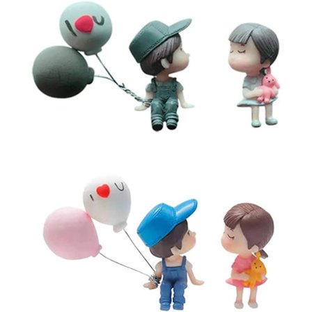 Søte tegneseriebilpynt Flyttbar dukkepar Søte ballongpynt