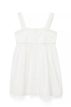 Ines Isaias x NA-KD Cotton Lace Insert Mini Dress - Sommerkjoler - Hvid - EU 40