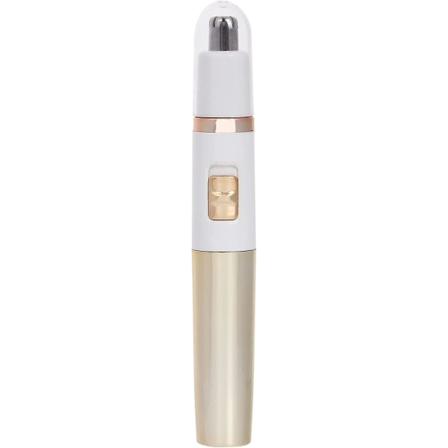 Sähköinen hiustenleikkuri, kulmienleikkuri, kamman kanssa, ei vedä, voi trimmata nenäkarvoja, kulmia jne., paristokäyttöinen (kulta)