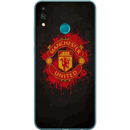 Yhteensopiva Puhelinkuori Honor Honor 9X Lite Manchester United logo punaisella ja keltaisella värillä, raikas urheilullinen tausta