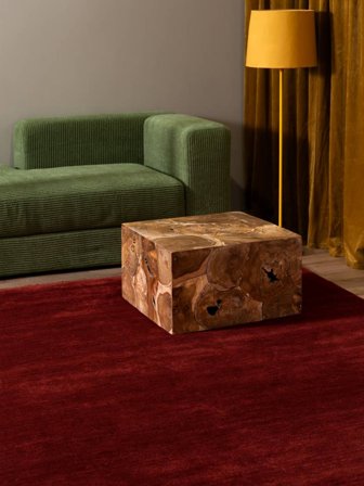 Handloom Fringes 160X230 Rojo Oscuro Lisa Alfombra De Lana