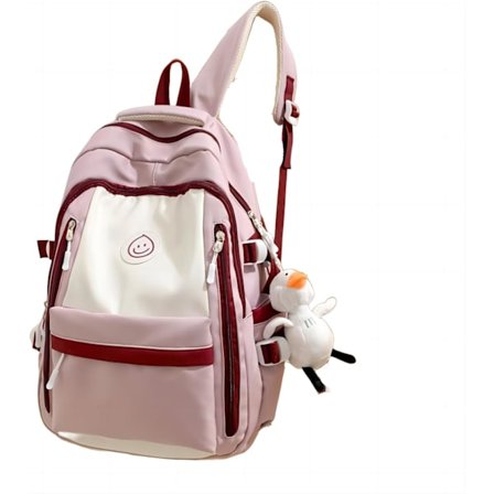 Kawaii-reppu, tyttöjen reppu, juniorireppu, keskikoulureppu (vaaleanpunainen)